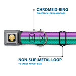 Little Mermaid Clam Shell Black Yellows Seatbelt Buckle Collar - Little Mermaid Stripe/Shell Purple/Green/Gold