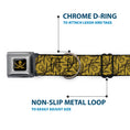 Load image into Gallery viewer, Skull & Crossed Swords Black Tan Seatbelt Buckle Collar - Pirates Skull & Crossed Swords Scattered Weathered Tan/Black