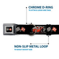Load image into Gallery viewer, Cars 3 Race Flags Full Color Black White Red Seatbelt Buckle Collar - Cars 3 Lightning McQueen Caricature/Race Flags Black/White/Red