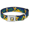 Load image into Gallery viewer, Pluto Face CLOSE-UP Blue Seatbelt Buckle Collar - Pluto 4-Poses/Landscape Blue/Green