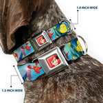 Ariel CLOSE-UP Full Color Seatbelt Buckle Collar - Ariel, Sebastian & Flounder Scene