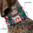 Load image into Gallery viewer, Ariel CLOSE-UP Full Color Seatbelt Buckle Collar - Ariel Poses w/Flounder Green/Blue Fade