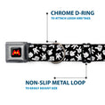 Load image into Gallery viewer, Mickey Mouse M Icon Full Color Black/Red/Yellow Seatbelt Buckle Collar - Mickey Mouse Hand Gestures2 Scattered Black/White