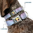 Load image into Gallery viewer, Tinker Bell CLOSE-UP Full Color Seatbelt Buckle Collar - Tinker Bell Poses Purple/Pink Fade
