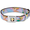 Load image into Gallery viewer, Tinker Bell CLOSE-UP Full Color Seatbelt Buckle Collar - Tinker Bell Poses Purple/Pink Fade