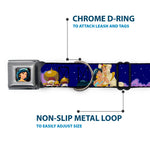Jasmine CLOSE-UP Full Color Seatbelt Buckle Collar - Aladdin & Jasmine Magic Carpet Ride Scenes