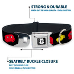 Mickey Mickey Mouse Expression4 Full Color Black/White Seatbelt Buckle Collar - Mickey Mouse Shorts and Shoes Black/Red/Yellow