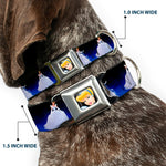 Cinderella CLOSE-UP Full Color Seatbelt Buckle Collar - Cinderella Transformation Blue Fade