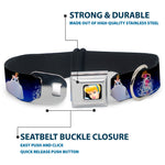 Cinderella CLOSE-UP Full Color Seatbelt Buckle Collar - Cinderella Transformation Blue Fade