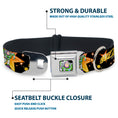 Load image into Gallery viewer, Toy Story Buzz Lightyear Running Pose Full Color Black Seatbelt Buckle Collar - Toy Story BUZZ LIGHTYEAR Running Pose/Stars Black/Orange/Yellow