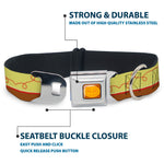 Toy Story Jessie Cowboy Buckle Logo Browns Seatbelt Buckle Collar - Toy Story Jessie Bounding Cowboy Buckle Lasso Stripe Yellow/Red/Brown