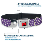 Dog Collar DYYR-Minnie Mouse Bow Full Color Black/Red - Minnie Mouse Ears Monogram/Dots Purple/White