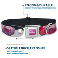 Load image into Gallery viewer, Disney FROZEN II Logo Full Color Purple/White Seatbelt Buckle Collar - Frozen II Swirling Leaves/Floral Trim Purples/Reds