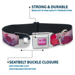 Disney FROZEN II Logo Full Color Purple/White Seatbelt Buckle Collar - Frozen II Swirling Leaves/Floral Trim Purples/Reds