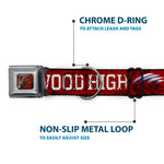 Freddy's Blade Hand Full Color Black/Blood Splatter Seatbelt Buckle Collar - A NIGHTMARE ON ELM STREET/SPRINGWOOD Freddy Pose Black/Red/White