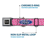 Ford Emblem Seatbelt Buckle Collar - Ford Oval w/Text PINK REPEAT
