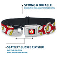 Load image into Gallery viewer, Flash Logo Black Seatbelt Buckle Collar - Flash Logo Scattered Red/White/Yellow