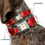 Flash 2023 Title Logo Full Color White/Yellow/Red Seatbelt Buckle Collar - The Flash 2023 2-Poses Close-Up Reds