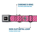 Load image into Gallery viewer, Ford Mustang Emblem Seatbelt Buckle Collar - Ford Mustang w/Bars w/Text PINK LOGO REPEAT