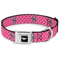 Load image into Gallery viewer, Ford Mustang Emblem Seatbelt Buckle Collar - Ford Mustang w/Bars w/Text PINK LOGO REPEAT
