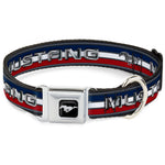 Ford Mustang Emblem Seatbelt Buckle Collar - Mustang/Text w/Tri-Bar Stripe