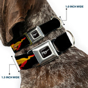 Ford Mustang Emblem Seatbelt Buckle Collar - Mustang Silhouette Black/International Flags