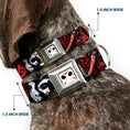 Load image into Gallery viewer, Jason Mask CLOSE-UP Full Color Black/White/Red Seatbelt Buckle Collar - FRIDAY THE 13th/Jason Mask4/Axe Blood Splatter Black/Red/White