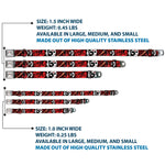 Jason Mask CLOSE-UP Full Color Black/White/Red Seatbelt Buckle Collar - FRIDAY THE 13th/Jason Mask4/Axe Blood Splatter Black/Red/White