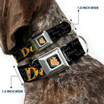 Fred Face Full Color Black Seatbelt Buckle Collar - Fred Face/Pose YABBA DABBA DOO Black/Gray/Orange