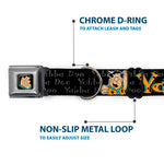 Fred Face Full Color Black Seatbelt Buckle Collar - Fred Face/Pose YABBA DABBA DOO Black/Gray/Orange