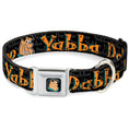 Load image into Gallery viewer, Fred Face Full Color Black Seatbelt Buckle Collar - Fred Face/Pose YABBA DABBA DOO Black/Gray/Orange