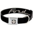 Load image into Gallery viewer, Ford F-100 Logo Full Color Black/Tans Seatbelt Buckle Collar - FORD F-100 Script Black/Tan-Gray