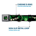 Load image into Gallery viewer, GREEN ARROW Logo Full Color Black Green Seatbelt Buckle Collar - GREEN ARROW Action Poses/Targets Black/Greens