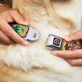 Load image into Gallery viewer, GRATEFUL DEAD Dancing Bear Icon Full Color Black/Orange Seatbelt Buckle Collar - Grateful Dead Dancing Bears Swirl Multi Color