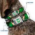 Load image into Gallery viewer, Green Lantern Logo CLOSE-UP White Green Seatbelt Buckle Collar - Green Lantern Green Glow w/Text