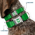 Load image into Gallery viewer, Green Lantern Logo CLOSE-UP White Green Seatbelt Buckle Collar - Green Lantern Logo Green/White