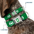 Load image into Gallery viewer, Green Lantern Logo CLOSE-UP Full Color White/Green Seatbelt Buckle Collar - Green Lantern Logo2 Green/Black/Green/White