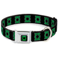 Load image into Gallery viewer, Green Lantern Logo CLOSE-UP Black Green Seatbelt Buckle Collar - Green Lantern Logo Black/Green