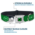 Load image into Gallery viewer, Green Lantern Logo CLOSE-UP Black/Green Seatbelt Buckle Collar - Green Lantern Logo Weathered Greens
