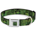 Load image into Gallery viewer, Green Lantern Logo Weathered Full Color Greens Seatbelt Buckle Collar - GREEN LANTERN/Logo Collage Weathered Greens