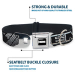 HEMI Bold Full Color Black/White Seatbelt Buckle Collar - HEMI Bold Outline 392/426 Black/Silver-Fade