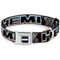 Load image into Gallery viewer, HEMI Bold Full Color Black/White Seatbelt Buckle Collar - HEMI Bold Outline 392/426 Black/Silver-Fade