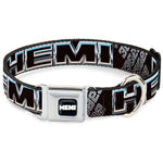 HEMI Bold Full Color Black/White Seatbelt Buckle Collar - HEMI Bold Outline 392/426 Black/Silver-Fade