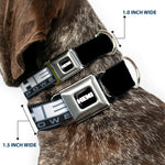 HEMI Bold Full Color Black/White Seatbelt Buckle Collar - HEMI POWERED Logo Black/Gray/White