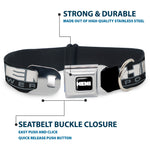 HEMI Bold Full Color Black/White Seatbelt Buckle Collar - HEMI POWERED Logo Black/Gray/White