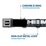 HEMI Bold Full Color Black/White Seatbelt Buckle Collar - HEMI POWERED Logo Black/Gray/White