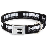 HEMI Bold Full Color Black/White Seatbelt Buckle Collar - HEMI POWERED Logo Black/Gray/White