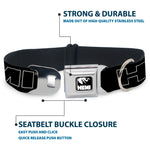 HEMI Elephant Logo Full Color Black White Seatbelt Buckle Collar - HEMI Bold Outline Black/White