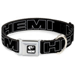 HEMI Elephant Logo Full Color Black White Seatbelt Buckle Collar - HEMI Bold Outline Black/White