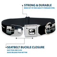Load image into Gallery viewer, HEMI Elephant Logo Full Color Black/White Seatbelt Buckle Collar - HEMI 426/Elephant Logo 50 YEARS Black/White/Silver-Fade